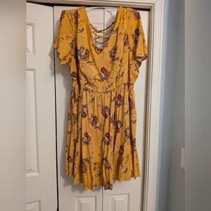 Torrid Mustard Paisley Mini Dress